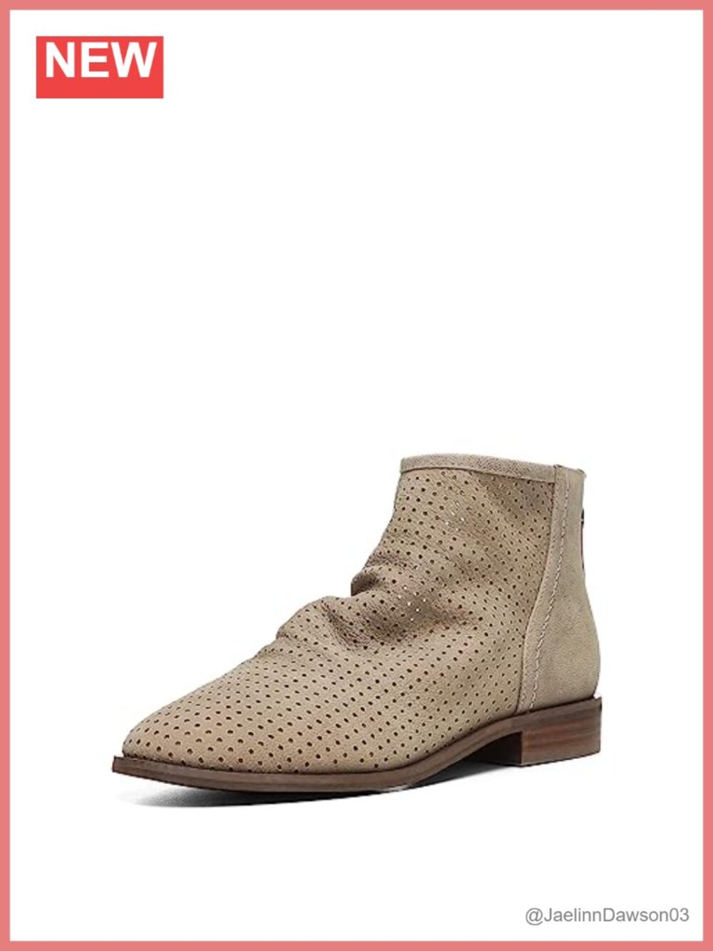 NYDJ Cailian Perforated Goat Ankle Booties Women's Square Toe Leather